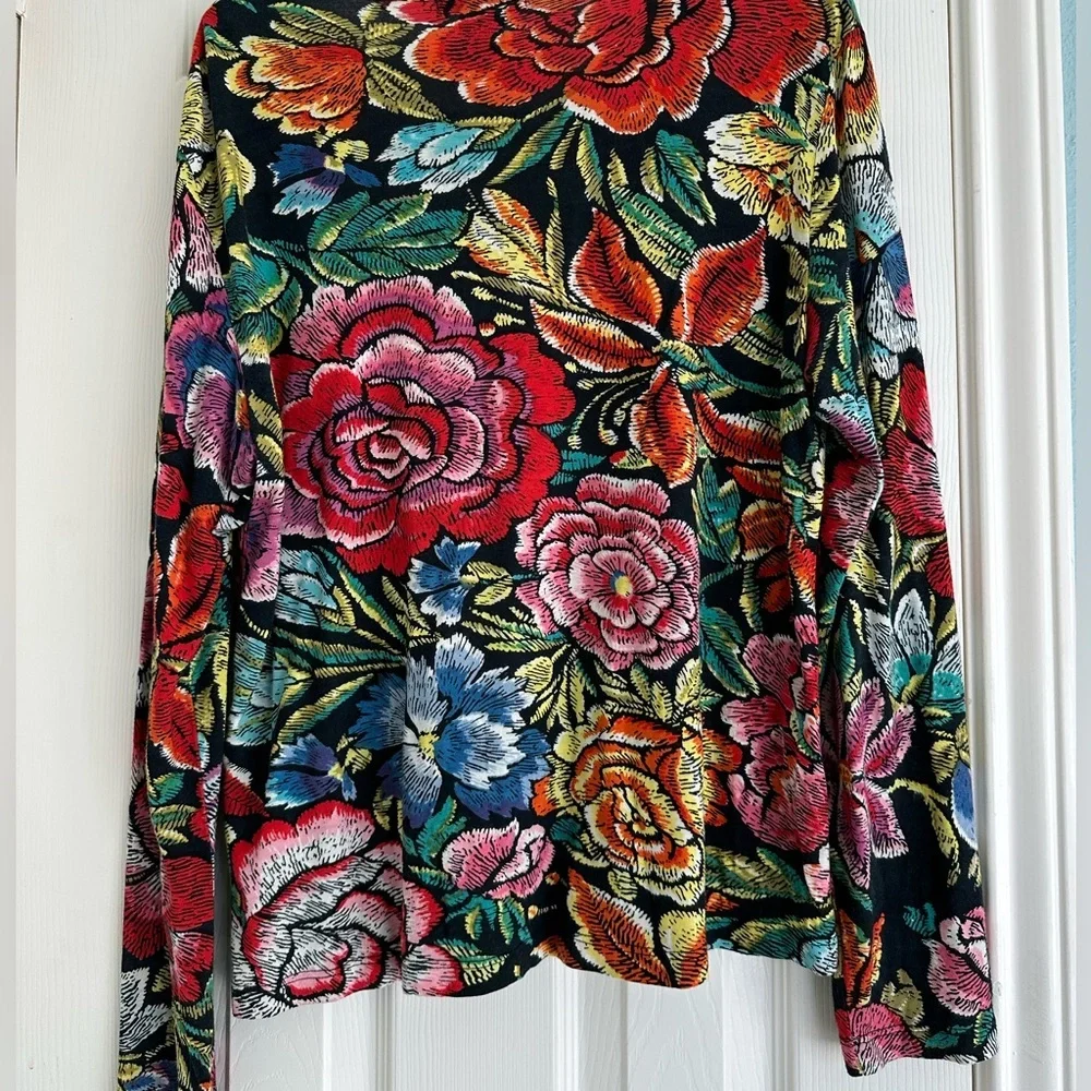 Vintage Pierre Cardin Multicolor Sequins Abstract Floral Top size XL. - Picture 3 of 5